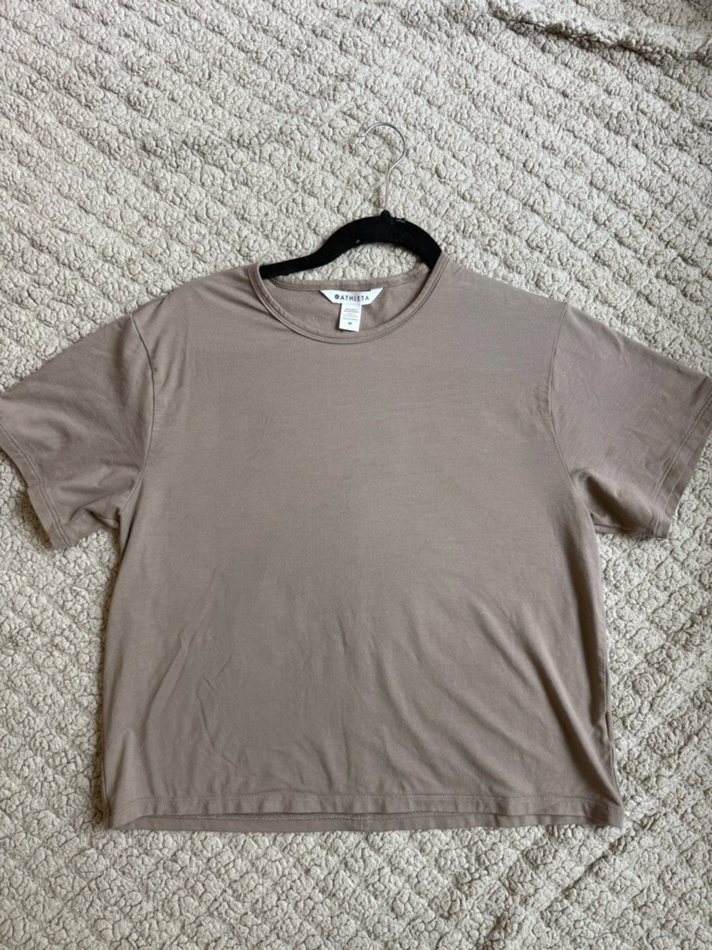 Athleta Taupe Short Sleeve Crew Tee-Medium